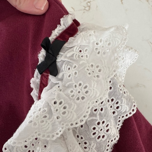 NWT BDG Urban Outfitters Emory Ruffle Mockneck Pullover Sweatshirt with Lace - Picture 12 of 13